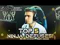 TOP 5 NINJA DEFUSES AT CoD LEAGUE 2020!