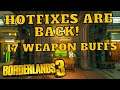 HOTFIXES ARE BACK! 17 WEAPON BUFFS AND CO OP LOOT EVENT Borderlands 3