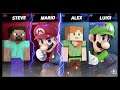 Super Smash Bros Ultimate Amiibo Fights – Steve & Co #336 Steve & Mario vs Alex & Luigi
