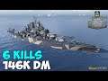 World of WarShips | Minnesota | 6 KILLS | 146K Damage - Replay Gameplay 4K 60 fps