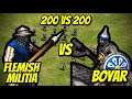 200 FLEMISH MILITIA vs 200 ELITE BOYARS | AoE II: Definitive Edition