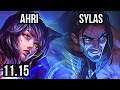 AHRI vs SYLAS (MID) | 10/0/4, 2.9M mastery, 6 solo kills, 1100+ games | NA Master | v11.15