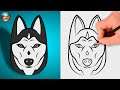 COMO DIBUJAR UN PERRO HUSKY SIBERIANO FÁCIL dibujos dibujar - HOW TO DRAW A SIBERIAN HUSKY DOG