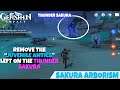 Remove the juvenile antics left on the Thunder Sakura Genshin Impact Sakura Arborism Quest