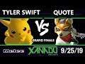 S@X 321 SSBM - Quote [L] (Fox) Vs. Tyler Swift (Pikachu) Smash Melee Grand Finals