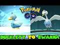Evolving DUCKLETT to SWANNA in Pokemon Go - GO Fest Weekly Skill Challenge Event