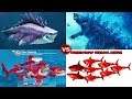 Hungry Shark Evolution vs Hungry Shark World In Real Life - All 48 Sharks Unlocked Sharkjira