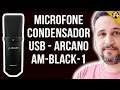 Microfone Condensador USB Arcano Am-Black-1 - Melhor custo X Benefício