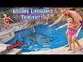 Escape the Lifeguard Trinity! Shark in the Pool!!!