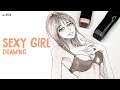 How to draw Sexy Girl with Bra | Manga Style | sketching | anime character | ep-304