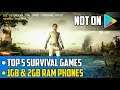 Top 5 Survival Game for 1gb and 2gb Ram Phones | Not on Play Store