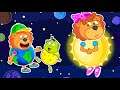 Lion Family Dress Up the Earth, Sun, and Moon Costume to Learn Solar Eclipse | Cartoon for Kids