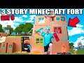 Real Life MINECRAFT Box Fort! 24 Hour Challenge DAY 9 - 3 STORY FORT!