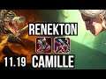 RENEKTON vs CAMILLE (TOP) | 2.2M mastery, 5/1/5, 600+ games | NA Diamond | v11.19
