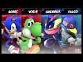 Super Smash Bros Ultimate Amiibo Fights   Request #7656 Sonic & Yoshi vs Greninja & Falco