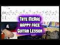 how to play Tate McRae - happy face Guitar Tutorial Lesson