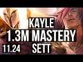 KAYLE vs SETT (TOP) (DEFEAT) | 6 solo kills, 1.3M mastery, 300+ games | NA Diamond | 11.24