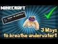 ✔ MINECRAFT | 3 Ways to Breathe Underwater! 1.14