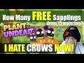 Plant vs Undead - The Crow Spoiled my income plan! How many Free sapplings I get from Daily quest