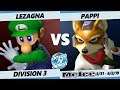 SNS5 SSBM - Pappi (Fox) Vs. LeZagna (Luigi) Smash Melee Tournament Division 2