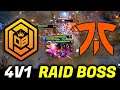 They just can't Kill Him, 4v1 Raid Boss — FNATIC vs OB Esports x Neon