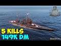 World of WarShips | Queen Elizabeth | 5 KILLS | 149K Damage - Replay Gameplay 4K 60 fps