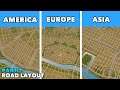 America VS Europe VS Asia - Building a Road Layout for the city center | Cities: Skylines