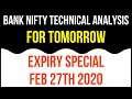 Bank Nifty Technical Analysis for Tomorrow | Intraday 27th Feb 2020