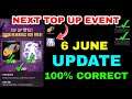 NEXT TOP UP EVENT IN FREE FIRE 6 JUNE | upcoming top up event in free fire