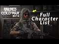 Call of Duty Black Ops Cold War **Full Character List**