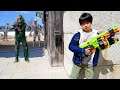 Nerf War:鬼滅の刃をかけてゾンビとナーフ バトル!Zombie Battle 家族Vlog