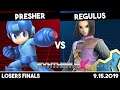 Presher (Megaman/Lucina) vs Regulus (Hero) | Losers Finals | Synthwave X #2