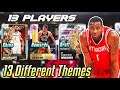 I USED 13 DIFFERENT THEME CARDS IN THE SAME SQUAD CHALLENGE!! | NBA 2K19 MyTEAM SQUAD BUILDER