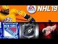 NHL 19 season mode: New York Rangers vs Detroit Red wings (Xbox One HD) [1080p60FPS]