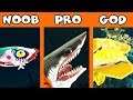 NOOB vs PRO vs GOD (HUNGRY SHARK WORLD)