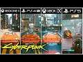 Cyberpunk 2077 NEW Gameplay Comparison - PS4 vs PS5 vs XBOX ONE X vs XBOX SERIES X - Cyberpunk 2077