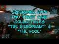 Cyberpunk 2077..Two Tarot Card Collectibles.."The Hierophant" & "The Fool"