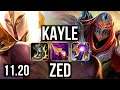 KAYLE vs ZED (MID) (DEFEAT) | 600+ games, 5/1/2 | EUW Master | v11.20