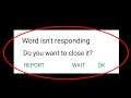 How to Fix Microsoft Word Is Not Responding Error