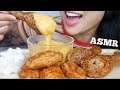 ASMR KOREAN *BONCHON FRIED CHICKEN + CHEESE FONDUE (EATING SOUNDS) NO TALKING | SAS-ASMR