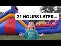 EVERLEIGH SPENDS 24 HOURS IN BACKYARD BOUNCE HOUSE!!!