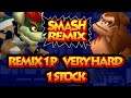 World First! Smash Remix 1P Very Hard 1 Stock (No Miss Clear)!
