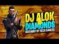 DJ ALOK &Diamonds GIVEAWAY | FREE FIRE LIVE GIVEAWAY