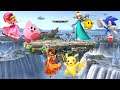 SSBU - Peach and Kirby vs Daisy and Pikachu vs Rosalina & Luma and Sonic