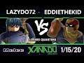 S@X 337 SSBM - EddieTheKid (Captain Falcon) Vs. LazyDo72 (Marth) Smash Melee Losers Quarters