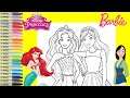 Barbie and Friends Makeover as Disney Princess Ariel and Mulan Coloring Book Pages