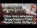 Citra mmj (13.07.20), Heroes of Ruin, gameplay on Redmi note 9s, sd 720g, resolution 1x.
