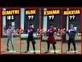 Alok Vs Dimitri Vs Maxim Vs K | Best Healing Character
