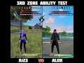 FREE FIRE|| 3RD ZONE ABILITY TEST A123 vs ALOK who will win 🤔must watch 😱