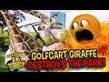 Golfcart Giraffe destroys the park! | Zookeeper Sim #4